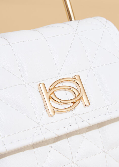 Bebe Kamila Quilted Mini Crossbody, White image number 2