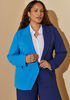 Two Tone Stretch Crepe Blazer, Blue Print image number 0