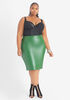 Faux Stretch Leather Skirt, EDEN image number 2