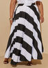 Striped Maxi Skirt, White Black image number 0