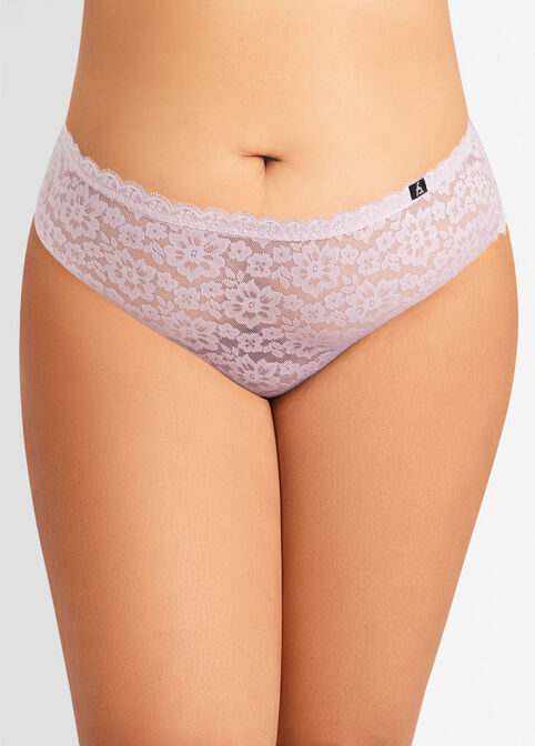 Floral Lace Hipster Thong, Lavender Field image number 1