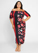 Abstract Bodycon Midi Dress, Red image number 0