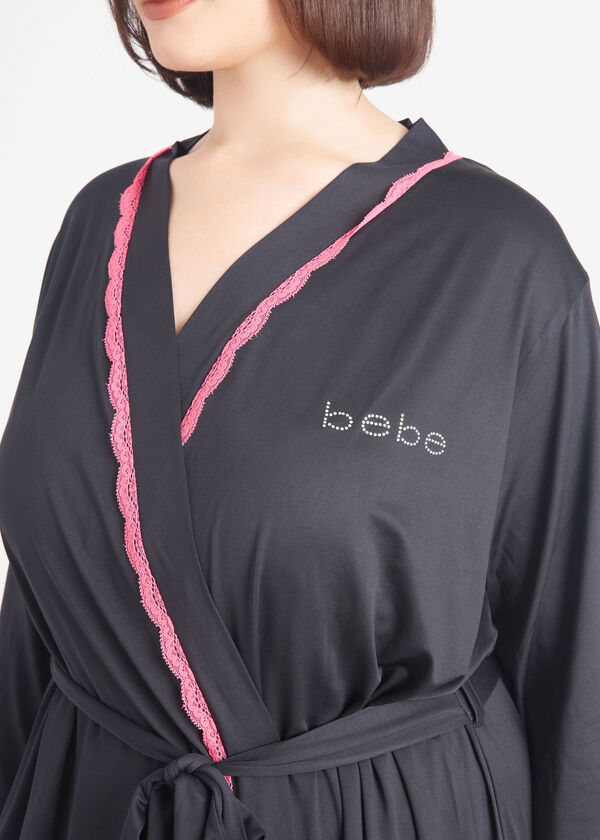 Bebe Logo Print Robe Set, Black image number 5