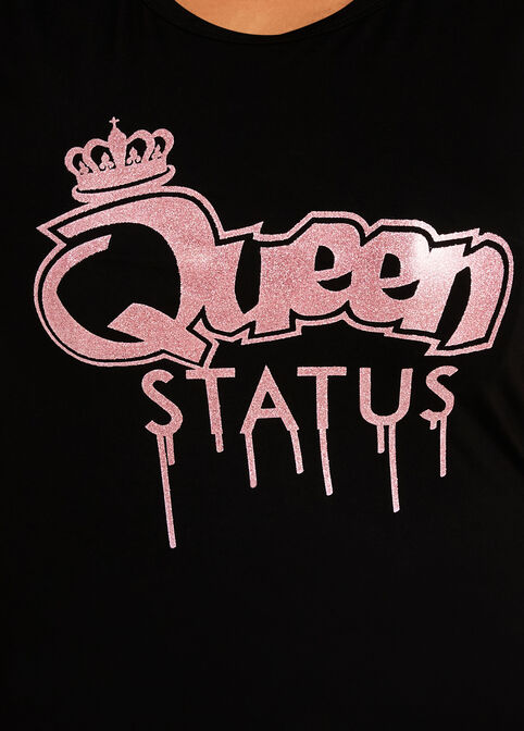 Glitter Queen Status Graphic Tee, Black image number 1