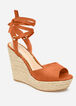 Lace Up Medium Width Wedges, Tan image number 0