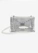 Studded Clear Chain Link Flap Bag, Clear image number 1