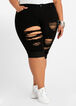 Plus Size Distressed Denim High Waist Cuffed Curve Bermuda Shorts image number 0