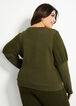 Cable Knit Front Pull Over Sweater, Olive image number 1