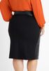 Faux Leather & Ponte Pencil Skirt, Black image number 1