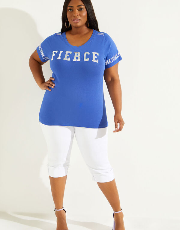 Fierce Embellished Graphic Tee, Bluing image number 0