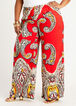 Paisley High Waist Wide Leg Pant, Barbados Cherry image number 0