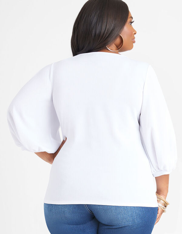 Cutout Textured Top, White image number 1