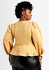 The City Long Sleeve Peplum Top, Nugget Gold image number 1