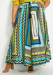 Mixed Print Tie Accent Maxi Skirt, Veridian Green image number 0