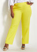 Linen Blend Wide-Leg Pull On Pants, Buttercup image number 0