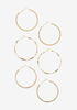 Gold Tone Hoop Earrings Set, Gold image number 0
