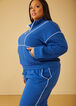 Piped Fleece Pullover, Royal Blue image number 2