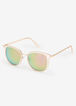 Rose Gold Pink Round Sunglasses, Pink image number 1