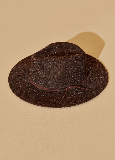 Embellished Panama Hat, Brown image number 1