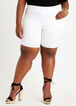 Basic Cotton Stretch Denim Shorts, White image number 0