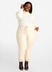 Faux Leather High Waist Joggers, Ivory image number 2