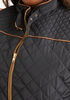 Ribbed Knit Paneled Quilted Vest, Black image number 3