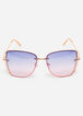 Oversize Square Tinted Sunglasses, Gold image number 1