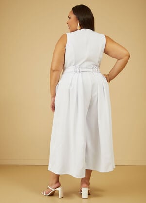 Cropped Wide Leg Jumpsuit, White image number 1