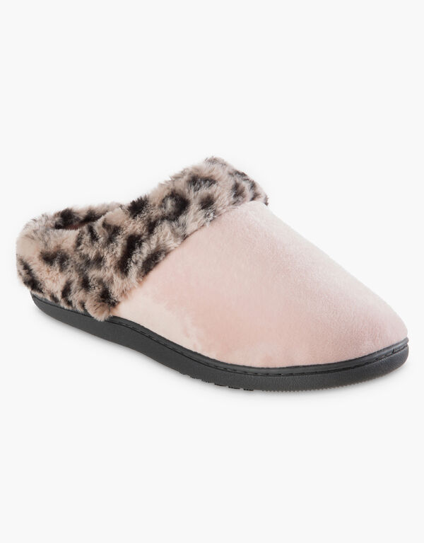 Isotoner Bethanie Velour Slippers, Pink image number 0