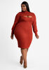 Plus Size Sexy Knitwear Shrug Ribbed Knit Bodycon Dress Sweater Set image number 0