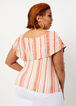 Printed Knit Eyelet Flounce Top, Rust image number 3