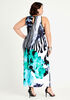 Watercolor Side Slit Maxi Dress, Sodalite image number 1