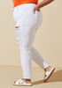 High Rise Distressed Front Jeans, White image number 2