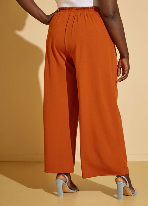Pleated Wide Leg Trousers, Umber image number 1