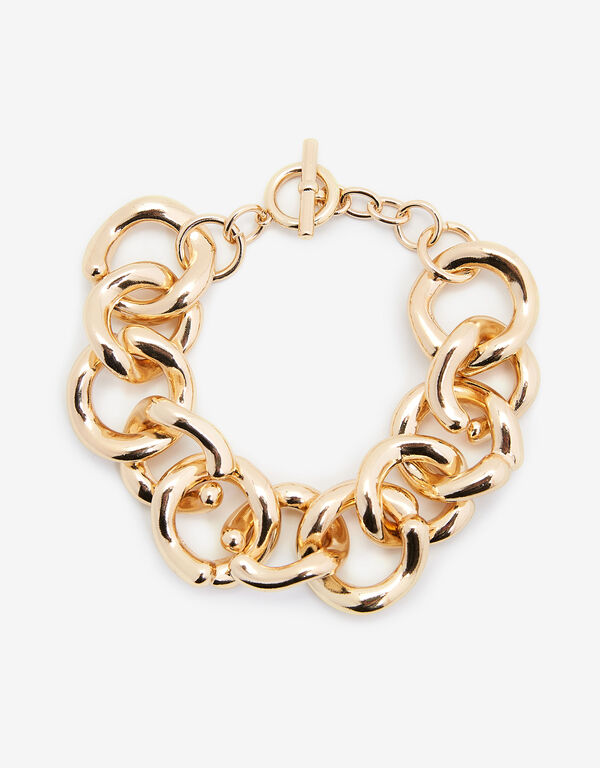 Oversized Gold Tone Bracelet, Gold image number 0