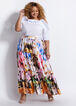 Floral Tie-Dye Satin Maxi Skirt, Multi image number 2
