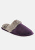Isotoner Bethanie Velour Slippers, Purple image number 0