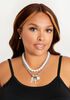 Silver Layer Charm Necklace Set, Silver image number 0