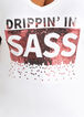 Sequin Drippin In Sass Tee, White image number 1