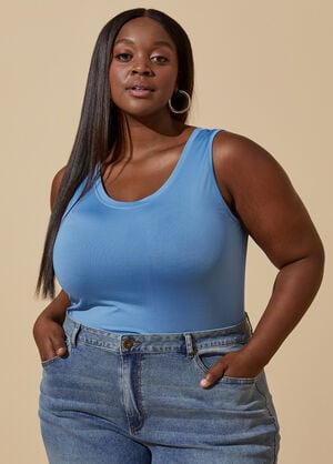 Easy Basic Stretch Knit Tank, Silver Lake Blue image number 0