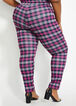 Pink Plaid Knit Pull On Pant, Raspberry Radiance image number 1