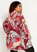 Patch Print Sheer Button Up Blouse, Jester Red image number 1