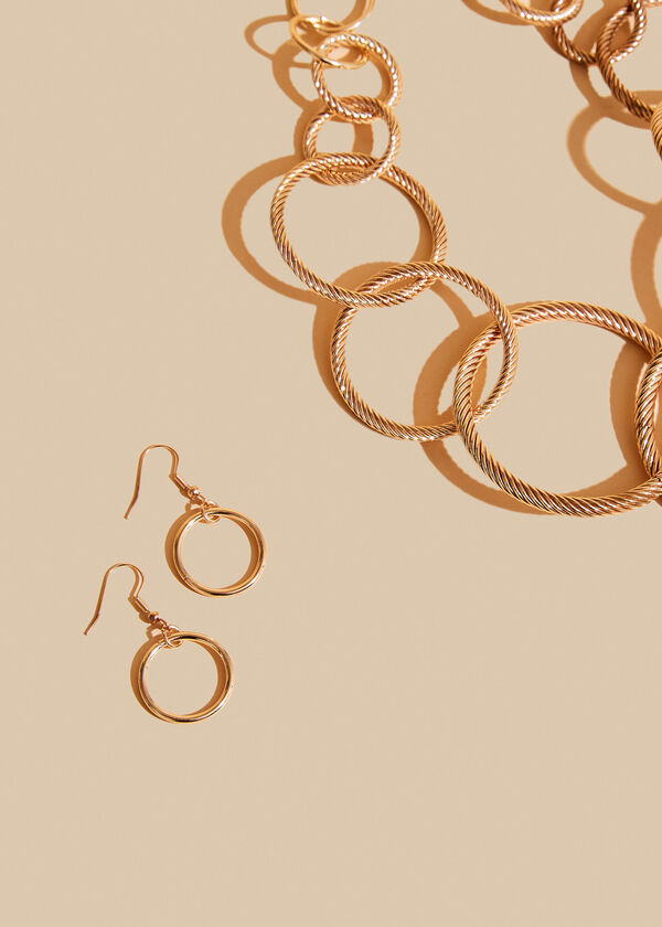 Gold Tone Ring Necklace Set, Gold image number 2