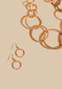 Gold Tone Ring Necklace Set, Gold image number 2