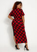 Plaid & Chambray Midi Dress, Red image number 1