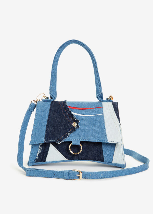 Trendy Fashion Handbags Denim Patchwork Satchel Denim Mini Crossbody
