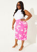 Plus Size Floral Crepe Skirts Plus Size Pencil Skirt High Waist Skirt image number 0