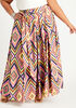 Tie Front Geo Maxi Skirt, Purple Magic image number 0