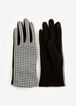 Houndstooth Colorblock Tech Gloves, Black Combo image number 0