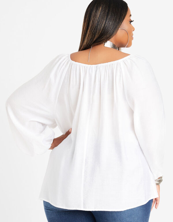Off The Shoulder Ruffled Blouse, White image number 1